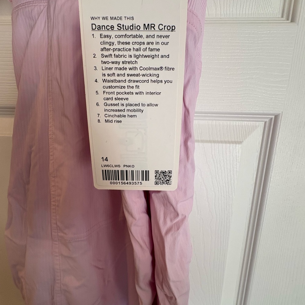 Dance Studio MR Crop Lightweight Crops in Pink Organza, BNWT, Size 14